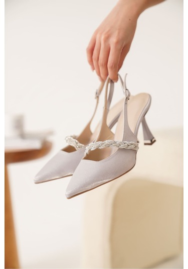 Drey Gümüş Kadın Topuklu Ayakkabı Muhtelif