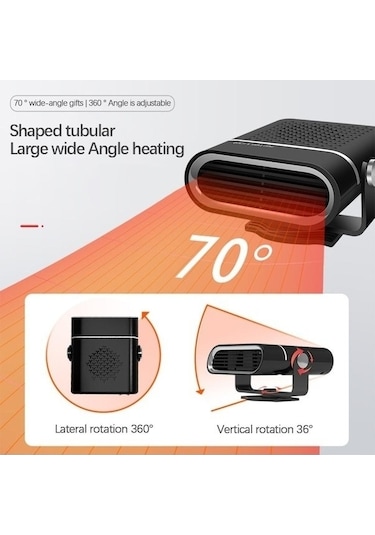 Pazly Suntek Sr Siyah Taşınabilir 12v Otomatik Oto Isıtıcı Ve Fan Elektronik Lw