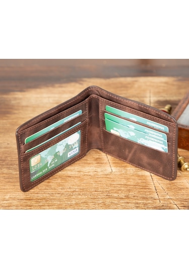 Pier Deri Erkek Cüzdan Acı Kahve Kahverengi