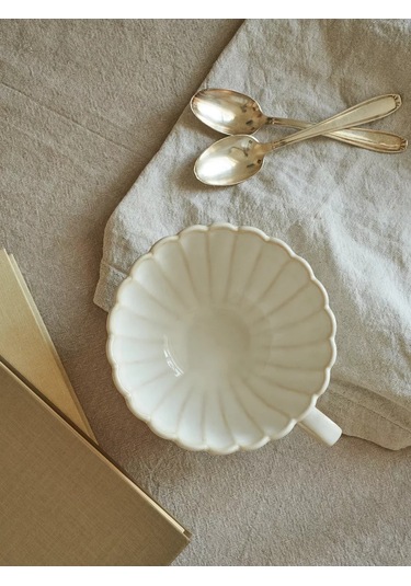 Roomi Çay Ve Kahve İçin Seramik Kupa, 350 Ml, Vintage Bardak 213139114 Fildişi