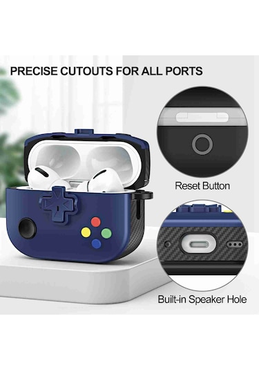 Airpods Uyumlu Pro Oyun Konsolu Şekli Kablosuz Kulaklık Koruyucu Kılıf İçin Yeşil