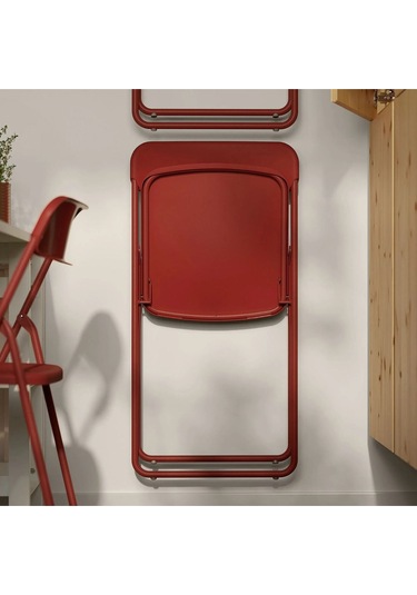 Vıhals Katlanır Sandalye Mutfak Sandalyesi Kırmızı Kırmızı