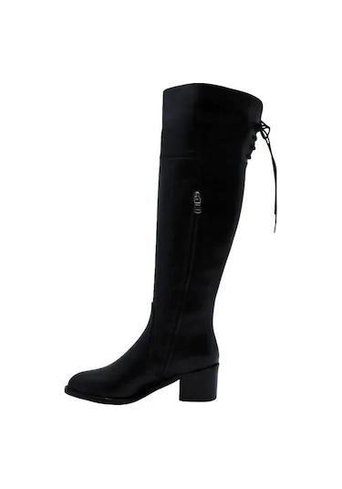 Poletto Hakiki Deri Sıyah Çizme Topuklu 3176 17 Bfl Yk-481 Siyah