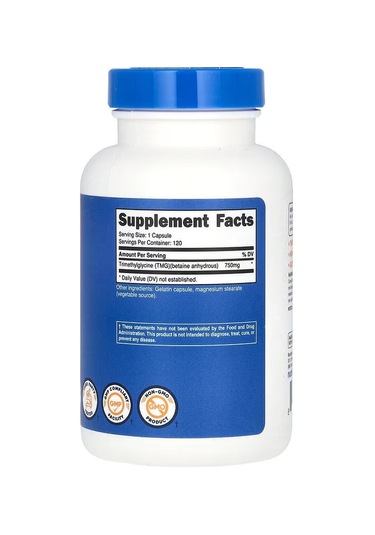 Nutricost Tmg Trimethylglycine Betaine Anhydrous 750 Mg 120 Capsules