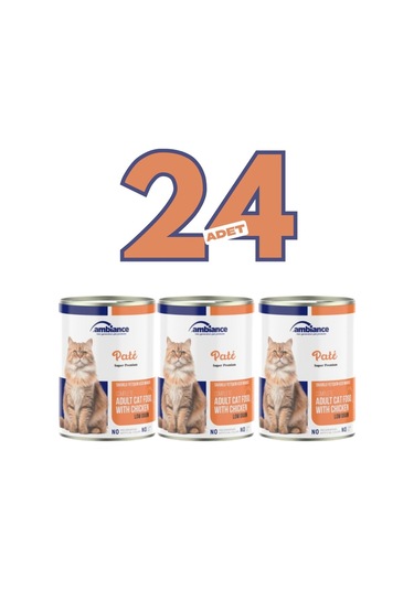 Ambiance 24 Adet Yetişkin Kediler Için Tavuklu Yaş Mama 400 Gr