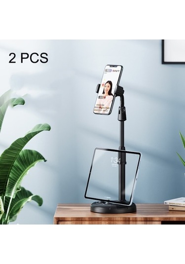 Rogfer 2 Adet Cep Telefonu Canlı Braket Bilgisayar Masaüstü Çevrimiçi Sınıf Teleskopik Havai Çerçeve Koyu Yeşil - Yeşil