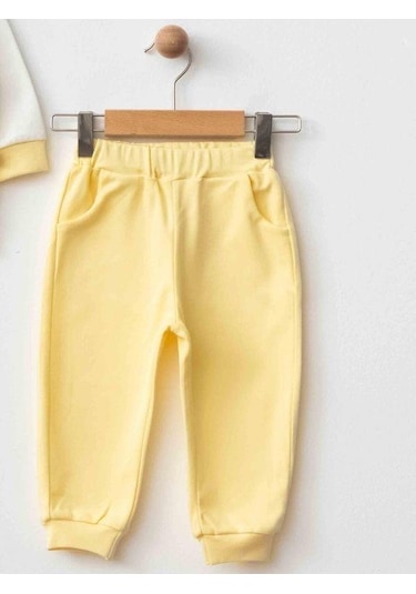 Zekids Kız Bebek Elma Baskılı Organik 2 Li Takım-15471 Sari