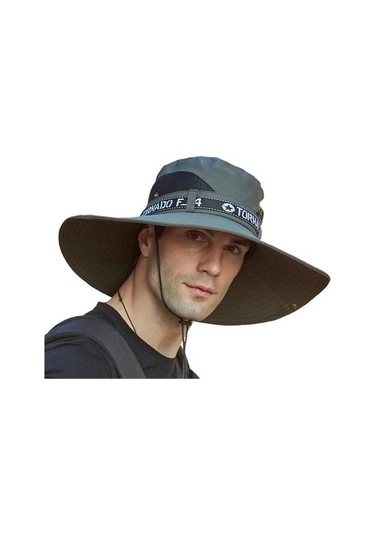 Geniş Kenarlı Balık Avı Şapkası, Rahat Ve Dayanıklı Outdoor Spor Şapkası, Güneşten Koruma Şapka Gri