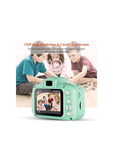 Springsun Mavi Çocuk Kamera: 720p Video, 8mp Fotoğraf, 2" Ekran, 32gb Destekli, 4 Saat Kullanim Süresi