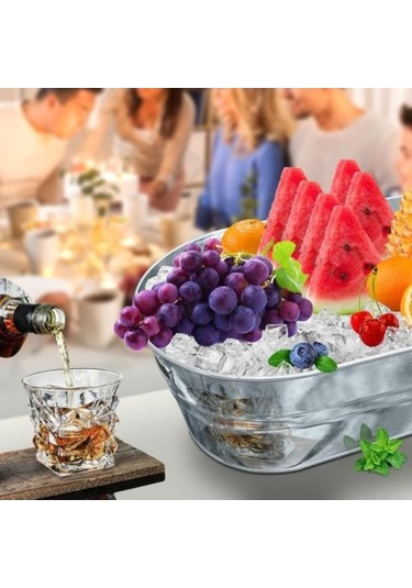 Pazly 2x 15l Metal Buz Kovası, Dayanıklı İçecek Soğutucu, Büyük Kapasiteli Bira İçecek Kovası Diğer