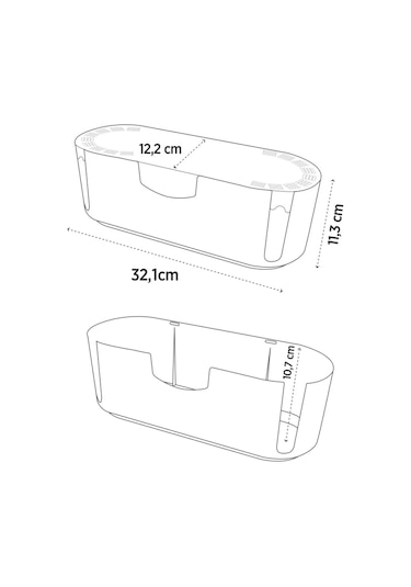 Siyah Kablo Düzenleyici Çoklu Priz Kutusu Kablo Organizer Siyah