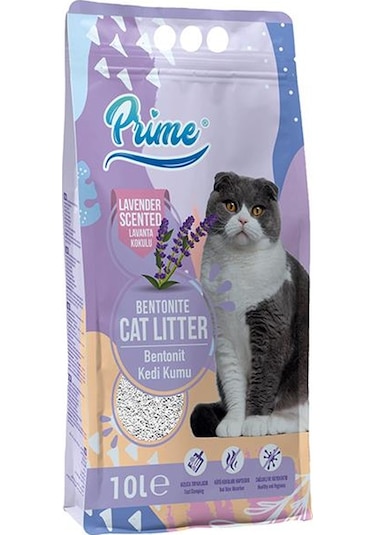 Prime Lavanta Kokulu Topaklaşan Kalın Bentonit Kedi Kumu 10 L