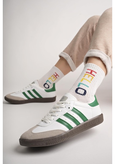 Muggo Jabbar Unisex Ortopedik Günlük Garantili Bağcıklı Yürüyüş Koşu Sneaker Spor Ayakkabı Yeşil