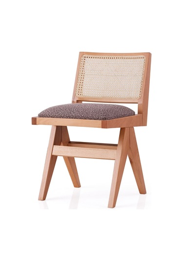 Miles İskandinav Natural Ahşap Bohem Masa Sandalye Takımı 100x100 Meşe - Beyaz