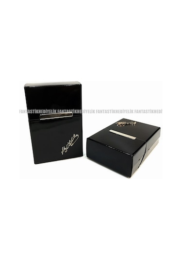 Atatürk Imzalı Mıknatıs Kapak Alüminyum Sigara Tutun Kutu Tabaka