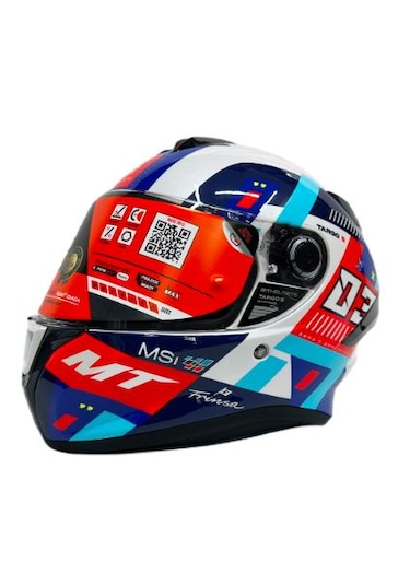 Mt Targo S Sergio Garcia D7 Şeffaf Vizörlü V-14B Motosiklet Kaskı