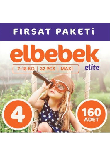 Elbebek Elite Bebek Bezi 4 Numara Maxi Fırsat Paketi 160 Adet 5'li