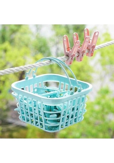Tongxida Çok Fonksiyonlu Çamaşır Mandalı Ev Plastik Sepet Çorap Klipsi 30/kutu Rastgele Renk Diğer