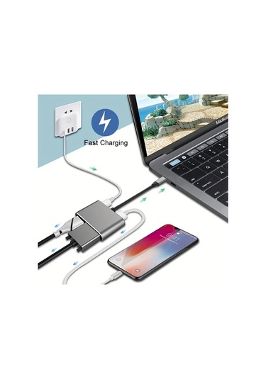 Xuweiwei 4k Hdtv Vga Pd Sarj Ve Ssd Yuvasi 4ü 1 Arada Usb C Hub Adaptörü Nintendo Switch Macbook