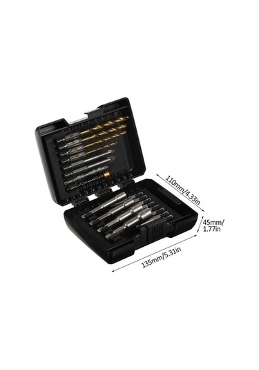 Pazly 20 Adet Ahşap Ve Metal Matkap Ucu Ve Tornavida Seti, Darbeli Sürücü Uçlar, Kullanışlı Ahşap Kutu İle