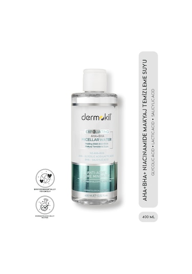 Dermokil Exfoliating Aha+Bha Niacinamide Micellar Makyaj Temizleme Suyu 400 ML