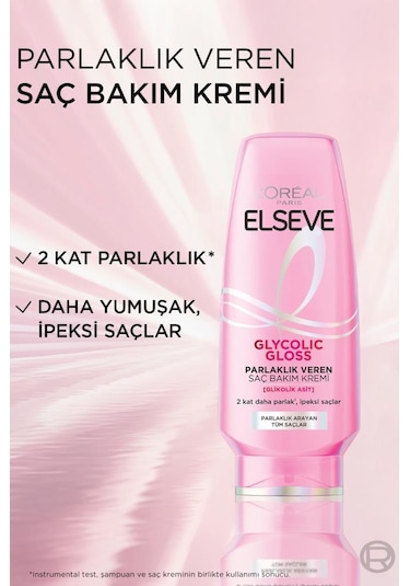 Elseve Glycolic Gloss Parlak Veren Saç Bakım Rutini Seti