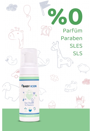 Baby Icon Organik Vegan Yenidoğan Köpük Şampuan