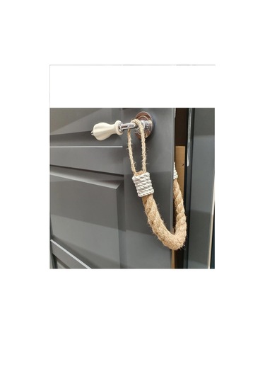 Kapı Stopu - Otantik Beyaz Jüt Halat Kapı Stopu - Door Stopper