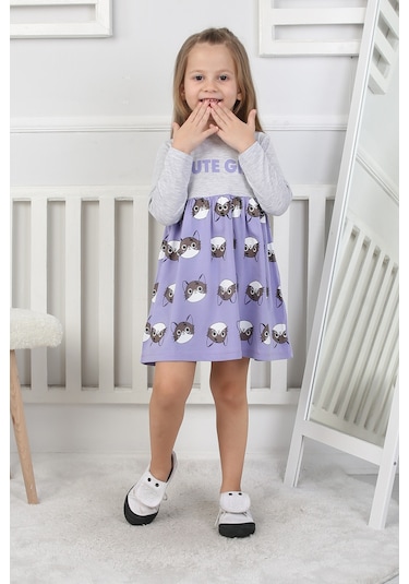 Kız Çocuk Elbise Cute Girl Lila