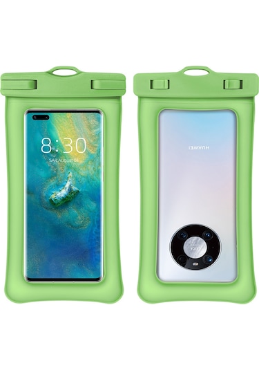 Skycity Yeşil Tpu Su Geçirmez Telefon Çantası, Çift Hava Torbası İle Yüzme Dalış Akşam Yemeği İçin, Dokunmatik Ekran Desteği, %99 Cihaz Uyumlu Yeşil