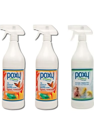 Poxy Genel Temizlik Sıvısı 2 x 1 L + Fayans Temizleyici 1 L