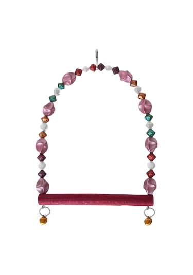 Markapet Boncuklu Ve Tünekli Kuş Salıncağı 10 Cm-14 Cm Bordo