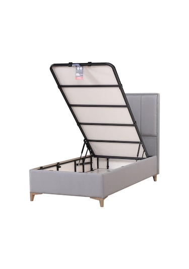 Kilim Mobilya Gold Therapy Sandıklı Baza Ve Başlık Seti Gri ( Yatak Dahil Değildir ) 90 x 190 Gri