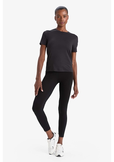 Defacto Defactofit Yüksek Bel Beli Saran Pamuklu Basic Düz Sporcu Tayt Z6327az25aubk81 SiYAH