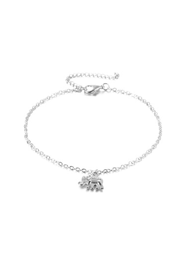 Brezza Lusso Jewelry Gümüş Kaplama Fil Figürlü Bayan Ayak Halhal Gümüş