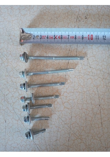 5.5X25 Trapez Çatı Vidası-(50 Adet)-(8 MM Somun-6 Gen Başlı)