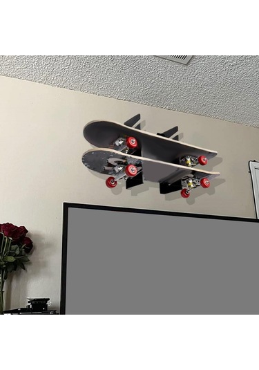 Dolıty Kaykaycılar Için Kaykay Duvara Montaj Vitrin Siyah Siyah