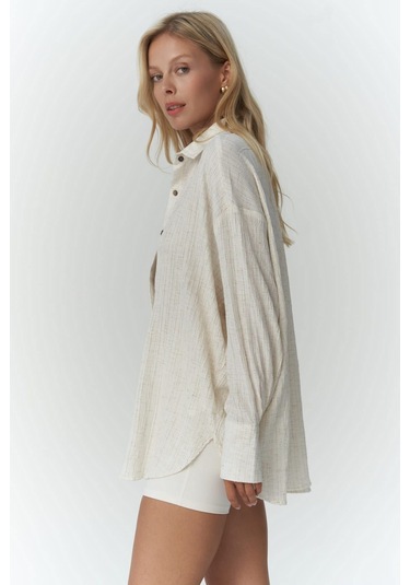 Durres Bej Oversize Gömlek bej