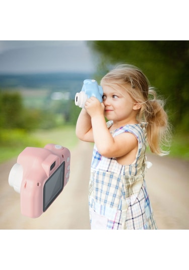 Moveevo Çocuklar İçin Yüksek Kaliteli Dijital Fotoğraf Makinesi - 1080p Video, 8mp Fotoğraf, 2.0" Lcd Ekran, Pembe Hediye Seti Kamera, Kablolar, Askı Pembe