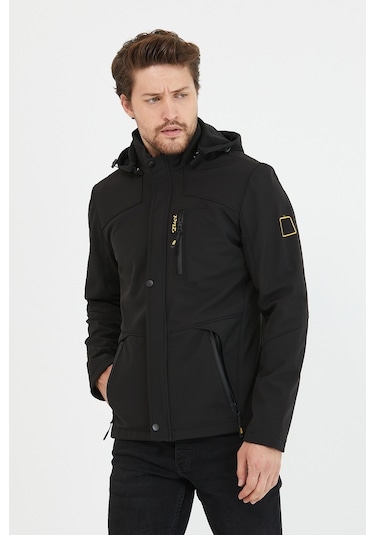 Mero Life İçi Kürklü Kapüşonlu Su ve Rüzgar Geçirmez Softshell Erkek Mont - Siyah Mero Life İçi Kürklü Kapüşonlu Su ve Rüzgar Geçirmez Softshell Erkek Mont - Siyah