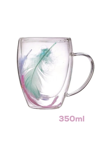 Perotti 16796 Double Feather Çift Cidarlı Kupa 2 Adet 350 Ml Şeffaf