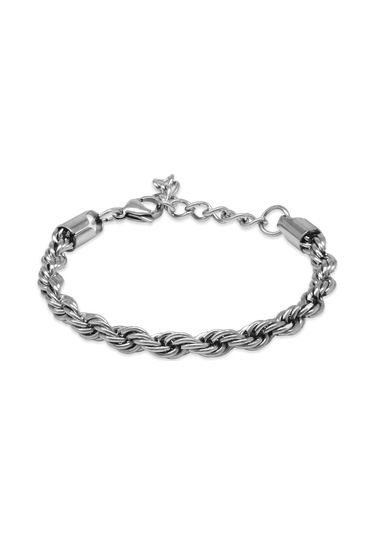 Silver Renk Çelik Kadın Halat Zincir Bileklik Çelik