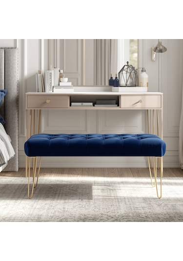 Sergama Bench Sandalye Laciver - Altın