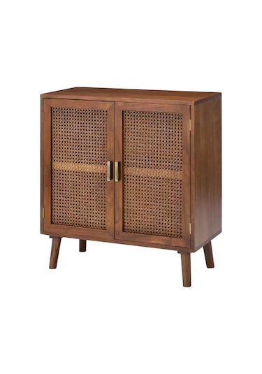 Dark Walnut Hazeran Detaylı Masif Büfe Ceviz
