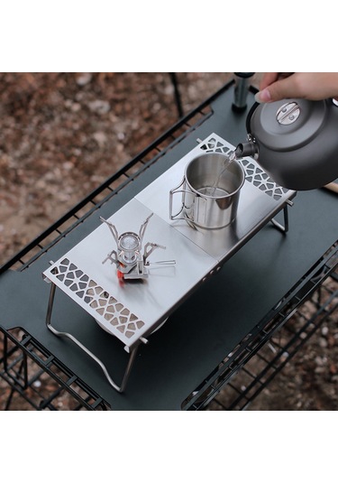 Skycity Katlanır Kamp Ocağı Standı - Açık Hava Pişirme İstasyonu, Sırt Çantası Dahil Kamp & Piknik Ekipmanı Gümüş