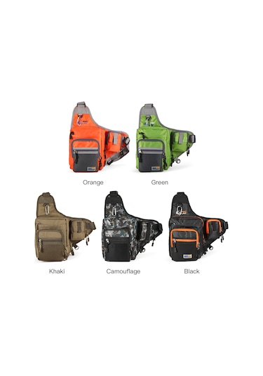 Jeehugo Balıkçılık Çanta - Kanvas Malzeme, 32x39x12cm Boyut, Yeşil, Siyah, Turuncu, Kamuflaj Ve Kahverengi Seçenekleriyle Çift Taraflı Depolama