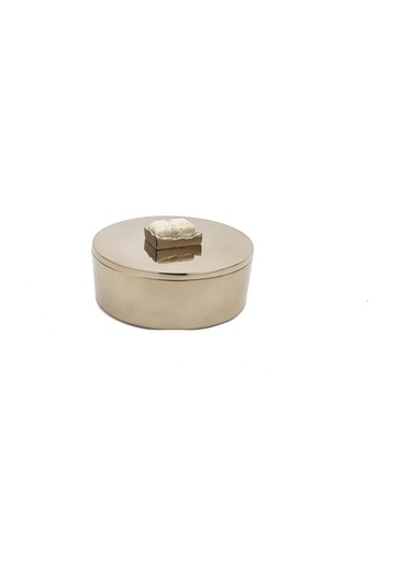 Mikasa Moor Bronz Traverten Mermer Kapaklı Kutu 15x8 Cm