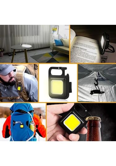 Anahtarlıklı Fener Fener Cob Led Çok Renkli