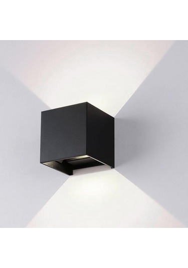 Suntek Kare Led Duvar Lambası Aplik Koridor Siyah-beyaz-ışık Siyah Beyaz Işık