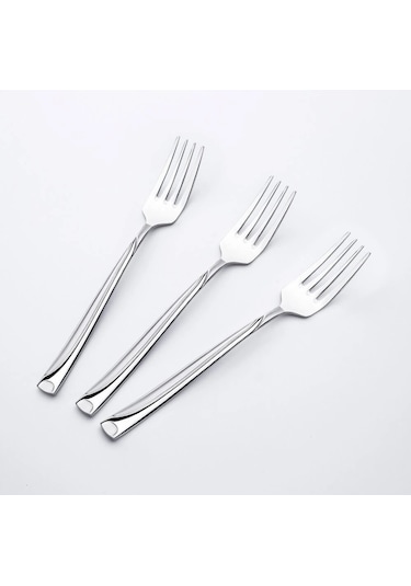 Nehir 12 Adet Fiesta Saten Tatlı Çatal 304 Kalite 2.5 MM Gümüş